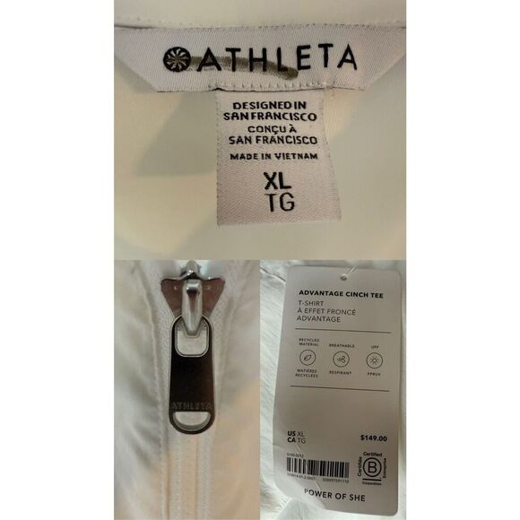 Athleta Advantage Cinch Top In White Size XL - Picture 9 of 12
